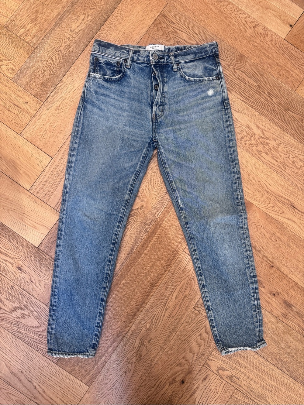 Moussy Washed Blue Boyfriend Jeans